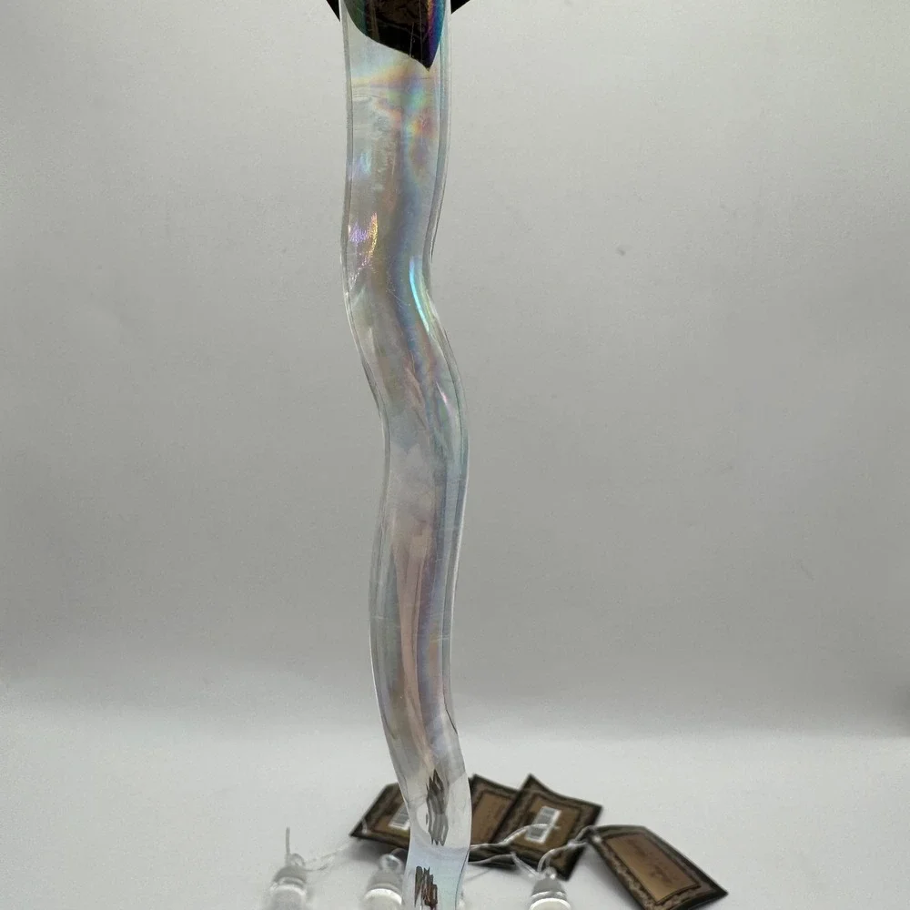 Robert Stanley Glass Icicle Ornaments Set of 5 Iridescent Clear‎ 10 Inch New